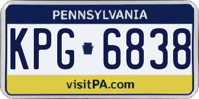 PA license plate KPG6838