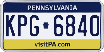 PA license plate KPG6840