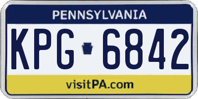 PA license plate KPG6842
