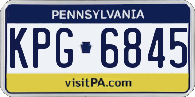 PA license plate KPG6845