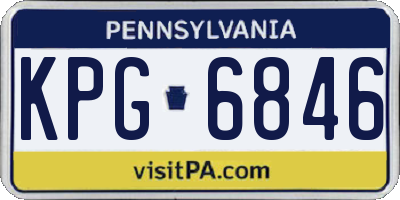 PA license plate KPG6846