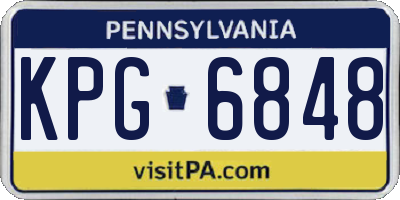 PA license plate KPG6848
