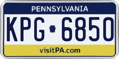 PA license plate KPG6850