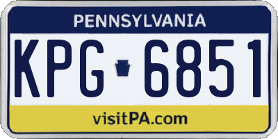 PA license plate KPG6851