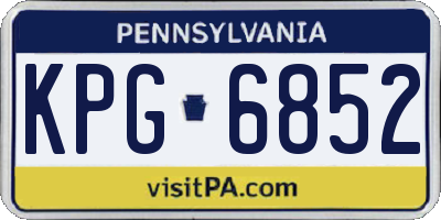PA license plate KPG6852