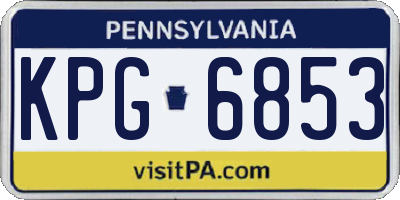 PA license plate KPG6853