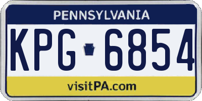 PA license plate KPG6854