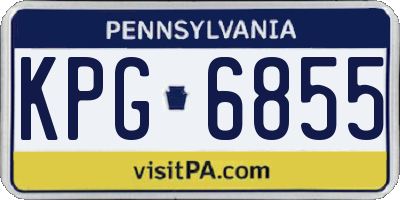 PA license plate KPG6855