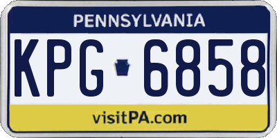 PA license plate KPG6858