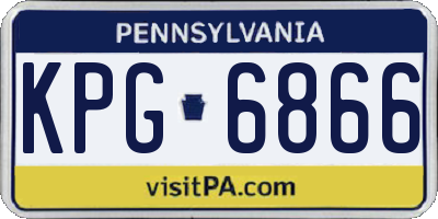 PA license plate KPG6866
