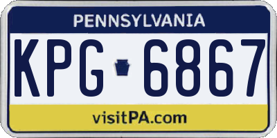 PA license plate KPG6867