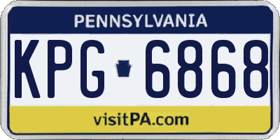 PA license plate KPG6868
