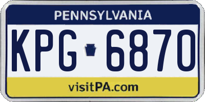 PA license plate KPG6870