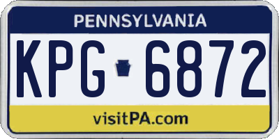 PA license plate KPG6872