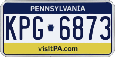 PA license plate KPG6873