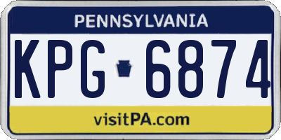 PA license plate KPG6874