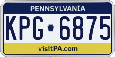 PA license plate KPG6875