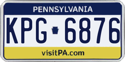 PA license plate KPG6876