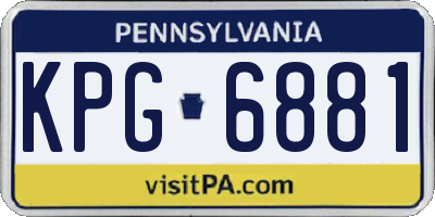 PA license plate KPG6881