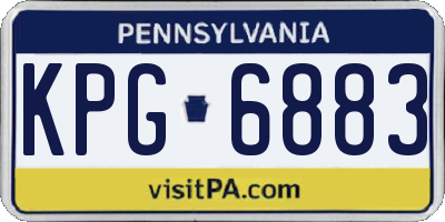 PA license plate KPG6883