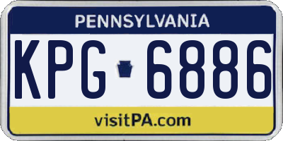 PA license plate KPG6886