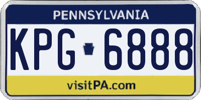 PA license plate KPG6888