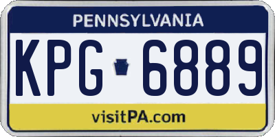 PA license plate KPG6889