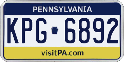 PA license plate KPG6892