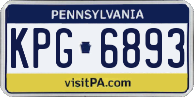 PA license plate KPG6893