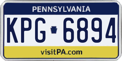PA license plate KPG6894