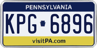 PA license plate KPG6896