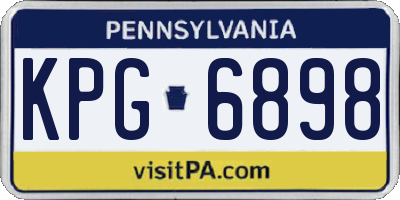 PA license plate KPG6898