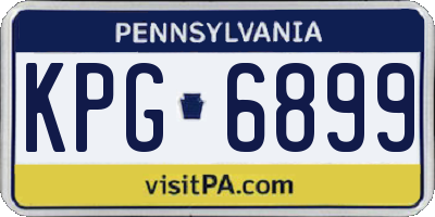 PA license plate KPG6899