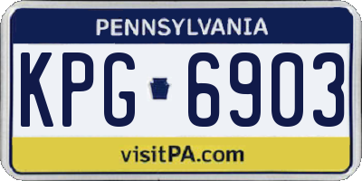 PA license plate KPG6903