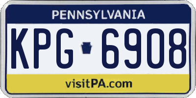 PA license plate KPG6908