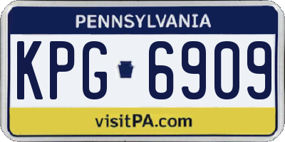 PA license plate KPG6909