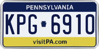 PA license plate KPG6910