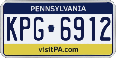 PA license plate KPG6912