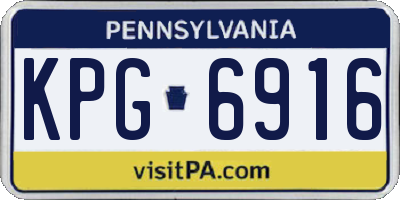 PA license plate KPG6916