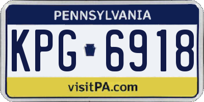 PA license plate KPG6918