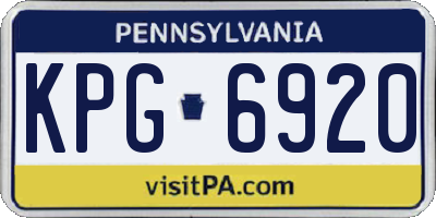 PA license plate KPG6920
