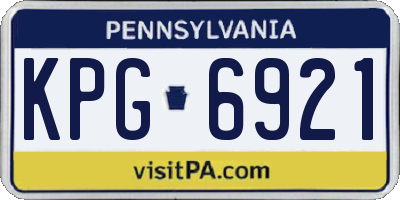 PA license plate KPG6921