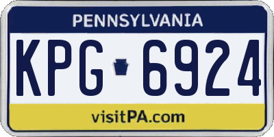 PA license plate KPG6924