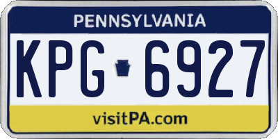 PA license plate KPG6927