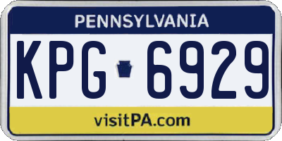 PA license plate KPG6929