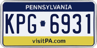 PA license plate KPG6931