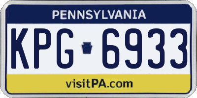 PA license plate KPG6933