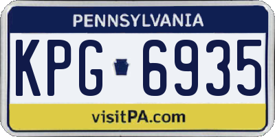 PA license plate KPG6935
