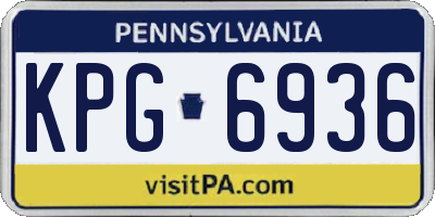 PA license plate KPG6936