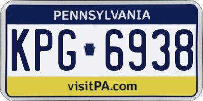 PA license plate KPG6938